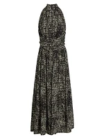 Lola Gathered Crepe Maxi Dress
