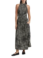 Lola Gathered Crepe Maxi Dress