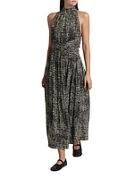 Lola Gathered Crepe Maxi Dress