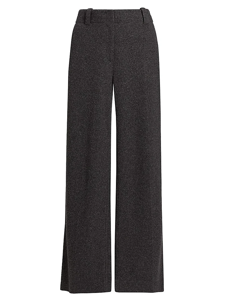 Violet Wool Jersey Wide-Leg Pants