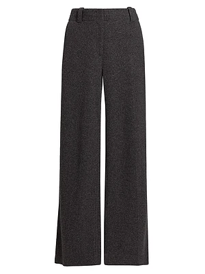 Violet Wool Jersey Wide-Leg Pants