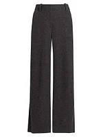 Violet Wool Jersey Wide-Leg Pants