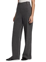 Violet Wool Jersey Wide-Leg Pants