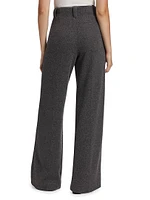 Violet Wool Jersey Wide-Leg Pants