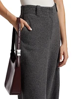 Violet Wool Jersey Wide-Leg Pants