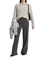 Violet Wool Jersey Wide-Leg Pants