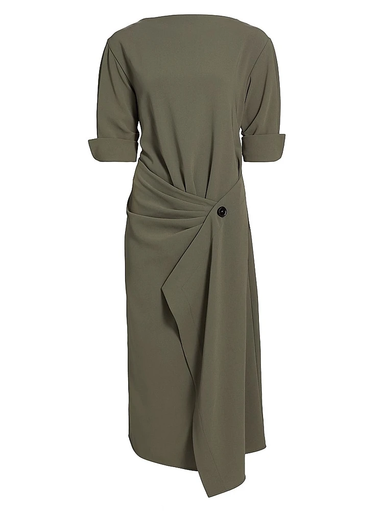 Maisie Crepe Wrap-Front Dress