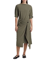 Maisie Crepe Wrap-Front Dress
