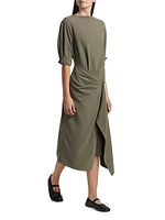 Maisie Crepe Wrap-Front Dress