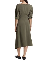 Maisie Crepe Wrap-Front Dress
