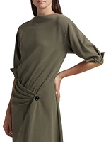 Maisie Crepe Wrap-Front Dress