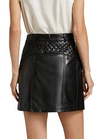 Claudia Quilted Faux-Leather Miniskirt