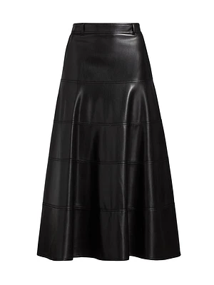 Macey Faux-Leather Midi Skirt