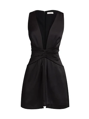 Cassea Ruched Satin Minidress
