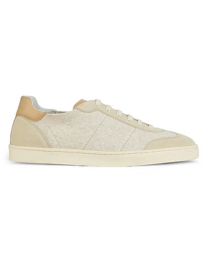 Cotton, Leather & Suede Low-Top Sneakers