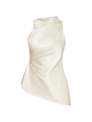 Asymmetric Satin Sleeveless Top