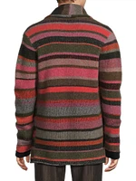 Striped Cashmere Smoking Jacket