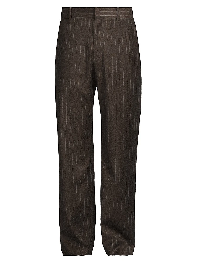 Chalk stripe Flat-Front Trousers