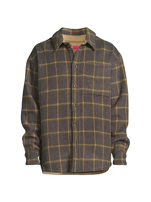 Check Brushed Wool Overshirt