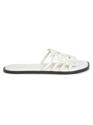 Petal Anagram Leather Slides