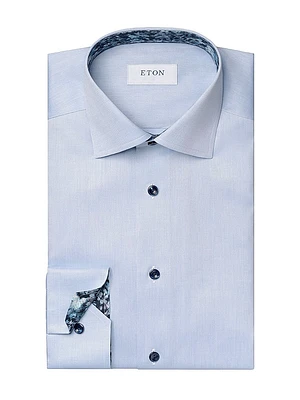 Slim-Fit Floral Twill Shirt