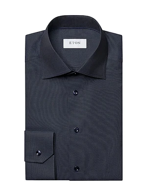 Slim-Fit Semi Solid Dobby Shirt