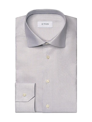 Contemporary-Fit Semi-Solid Cotton-Lyocell Shirt