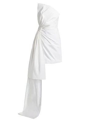 Nadine Silk Draped Strapless Minidress