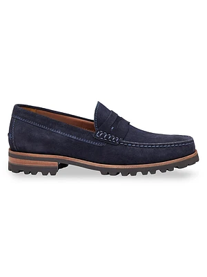 Baldwin Suede Lug Penny Loafers