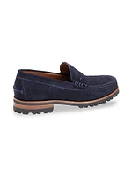 Baldwin Suede Lug Penny Loafers