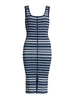 Striped Rib-Knit Tank Dress