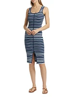 Striped Rib-Knit Tank Dress