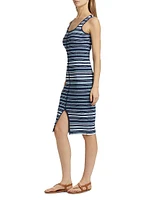 Striped Rib-Knit Tank Dress