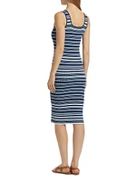 Striped Rib-Knit Tank Dress