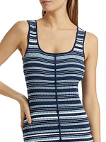 Striped Rib-Knit Tank Dress
