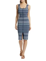 Striped Rib-Knit Tank Dress