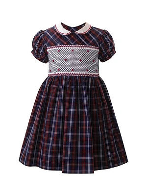 Little Girl's & Check Smocked Dress