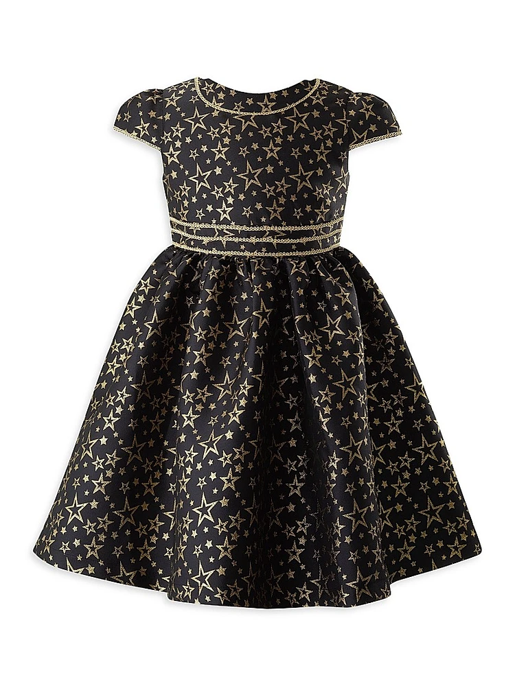 Little Girl's & Star Damask Dress