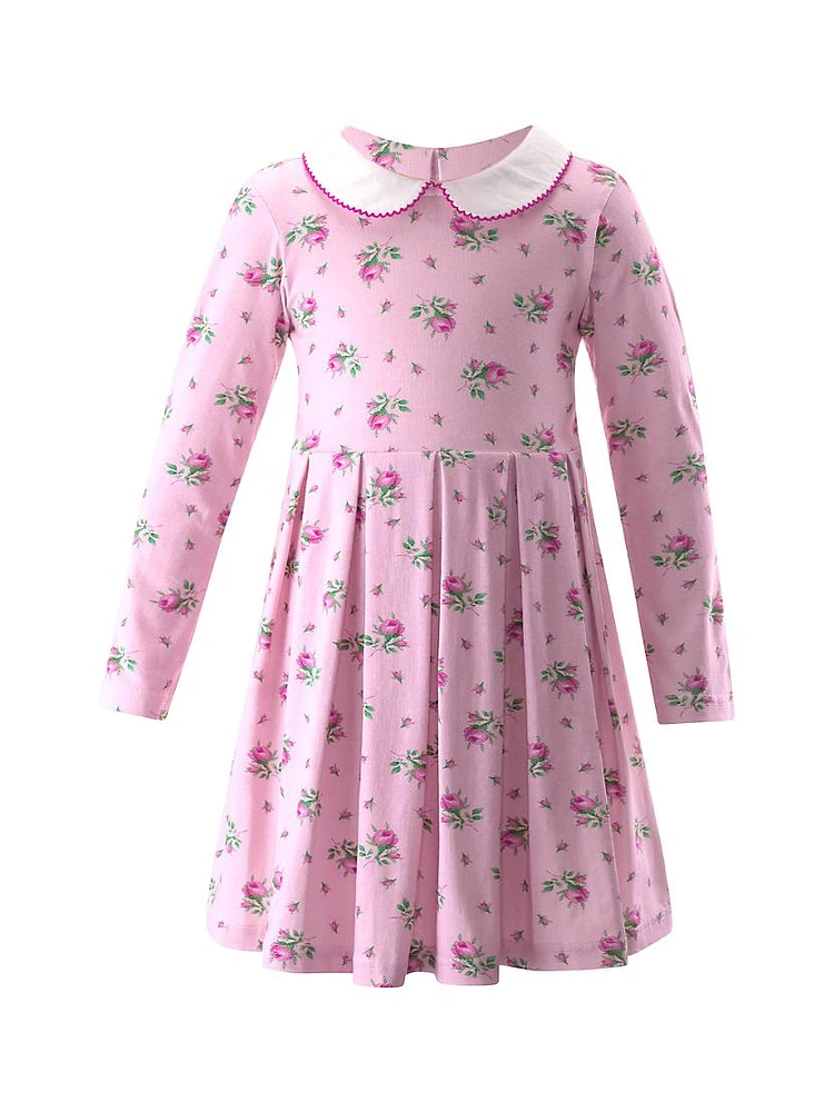 Baby Girl's, Little Girl's & Rosebud Floral Collared Dress