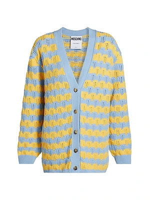 Striped Cotton-Blend Cardigan