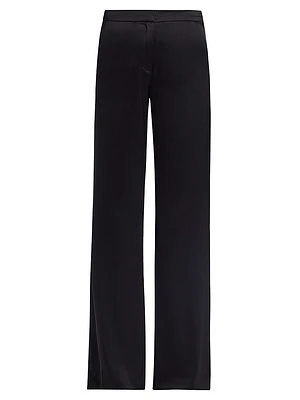 Marvia Stretch-Silk Straight-Leg Pants