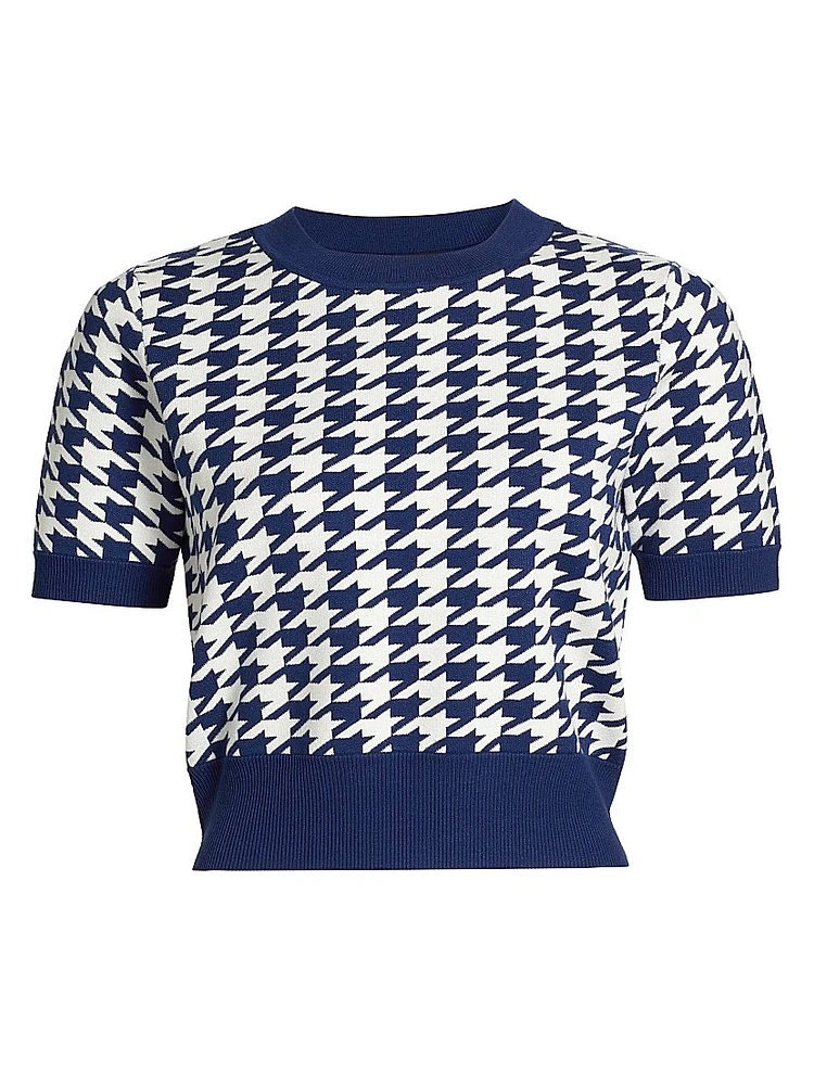 Jules Houndstooth Short-Sleeve Top