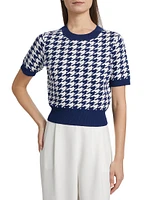 Jules Houndstooth Short-Sleeve Top