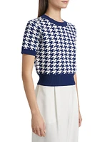 Jules Houndstooth Short-Sleeve Top