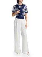 Jules Houndstooth Short-Sleeve Top