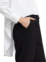 Kira Poplin High- Low Fly Away Shirt