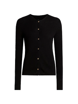 Delicash Silk-Cashmere Rib-Knit Cardigan