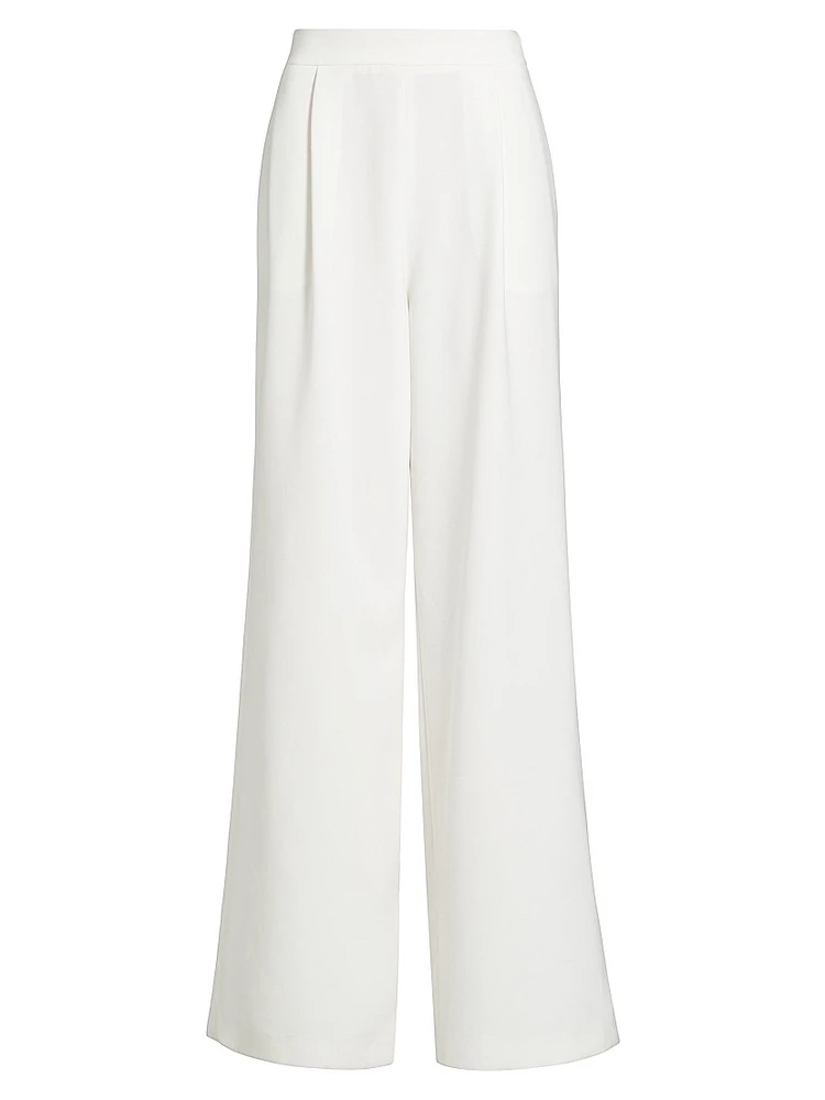 Hailey Pleated Wide-Leg Trousers