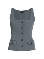Georgia Button-Front Sleeveless Top