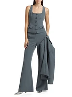 Georgia Button-Front Sleeveless Top